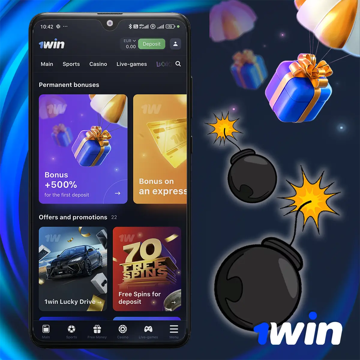 Welcome bonus for 1Win players