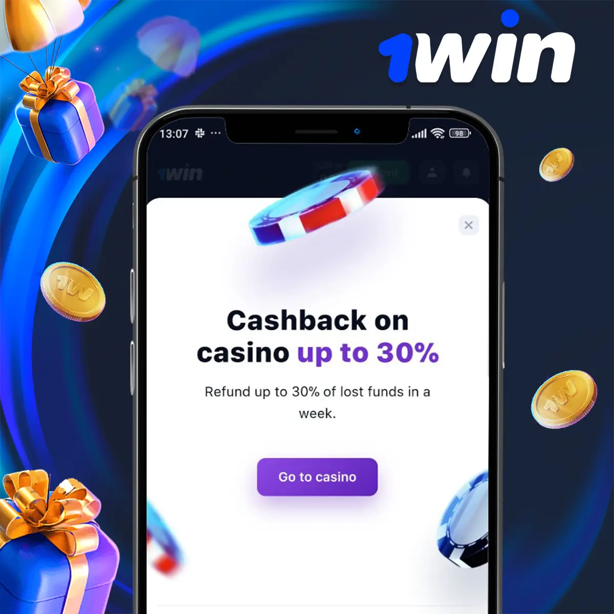 1Win cashback program