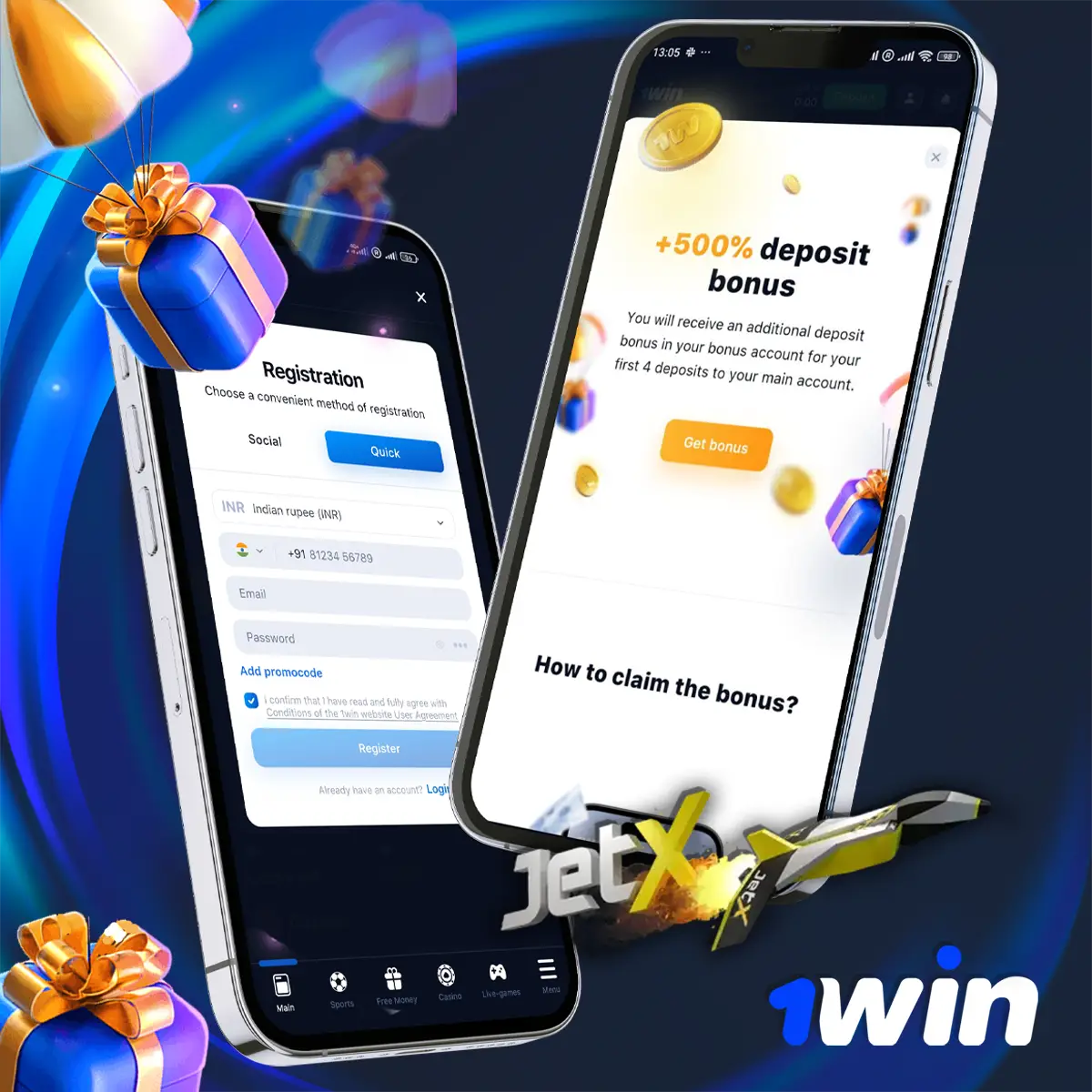 Welcome Bonus 1win for JetX players
