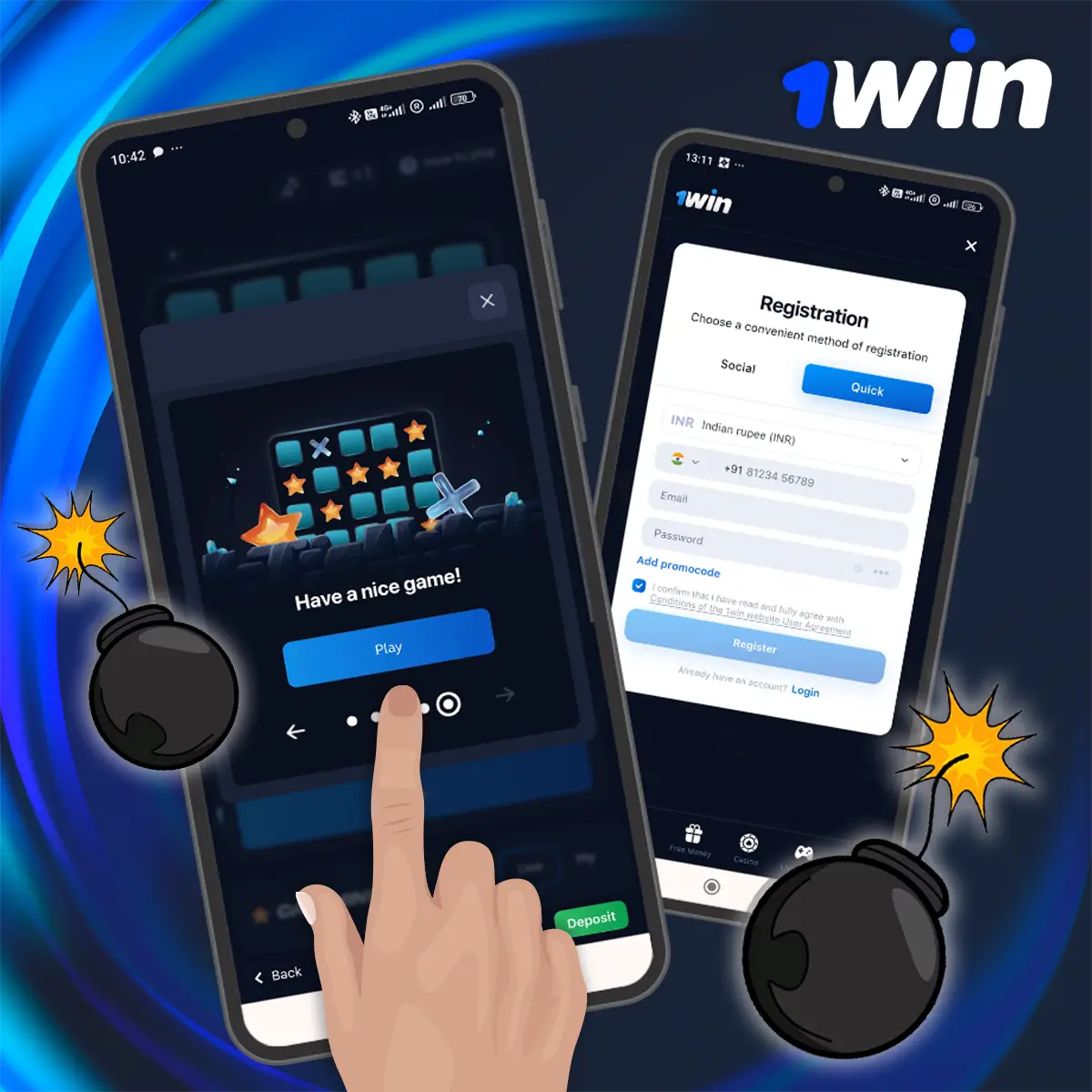 Start playing 1Win Mines