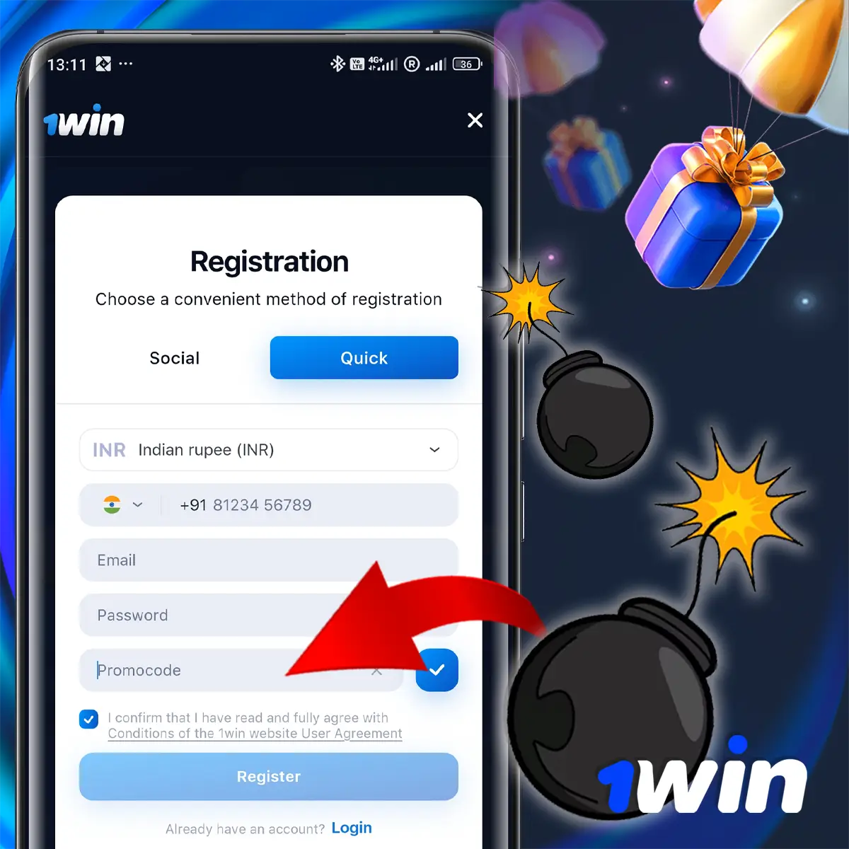 Promo Code 1win for Mines players