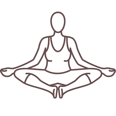 A minimalist line drawing of a woman practicing yoga, showcasing balance and tranquility in he