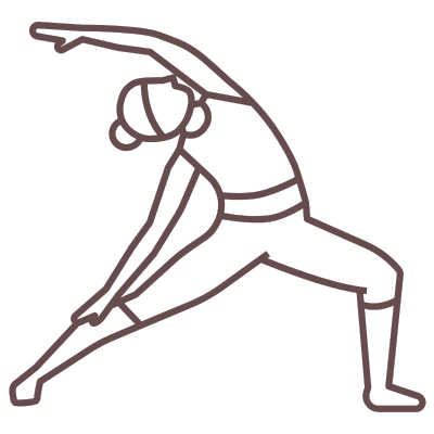 A minimalist line drawing of a woman practicing yoga, showcasing balance and tranquility in her pose.