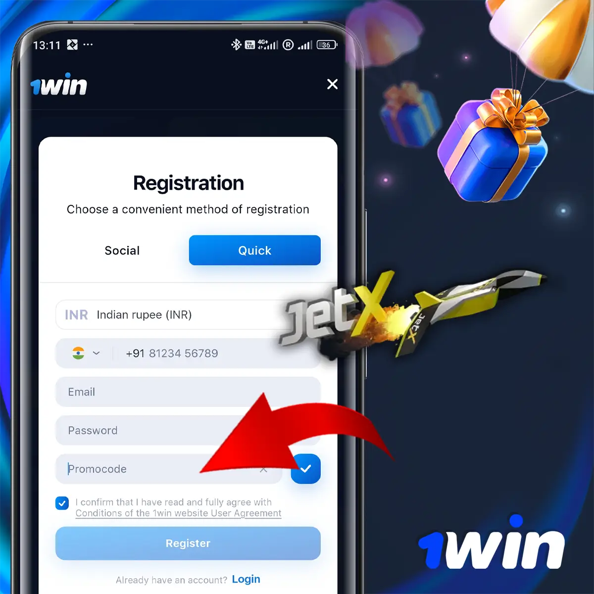 Promo Code 1win for JetX players