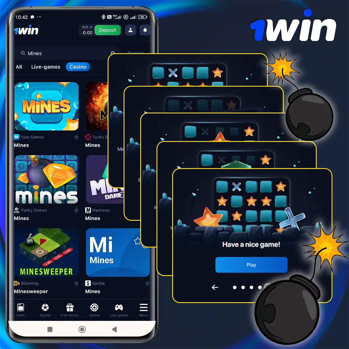 Winning Strategies for the 1Win Mines Game